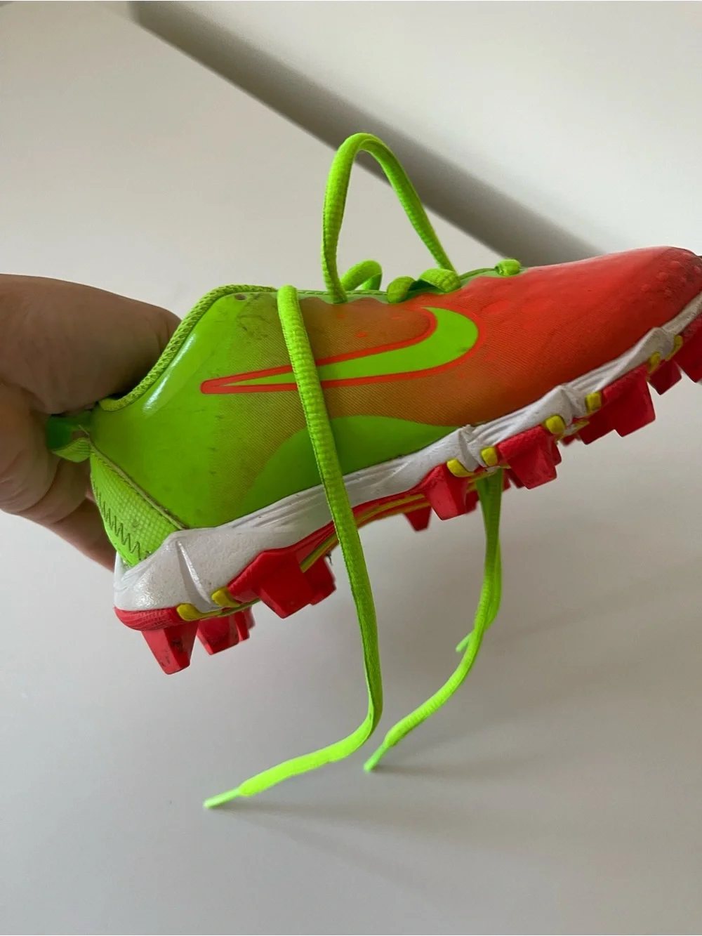 Nike Kids Sneakers in Bright Orange and Neon Green